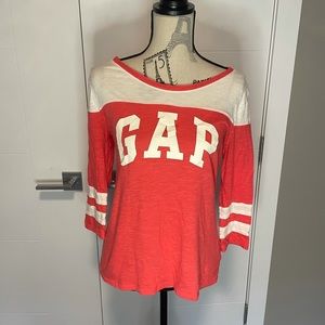 Gap Coral and White Striped Small Top